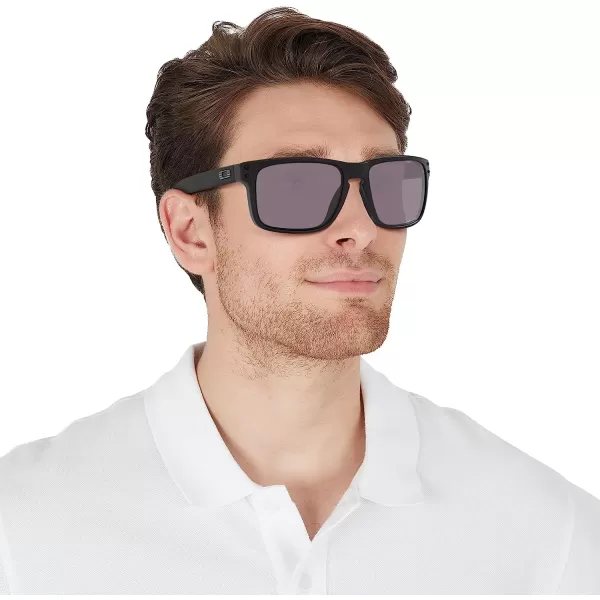 imageOakley Mens Oo9102 Holbrook Square SunglassesMatte Black Tonal Us FlagPrizm Grey