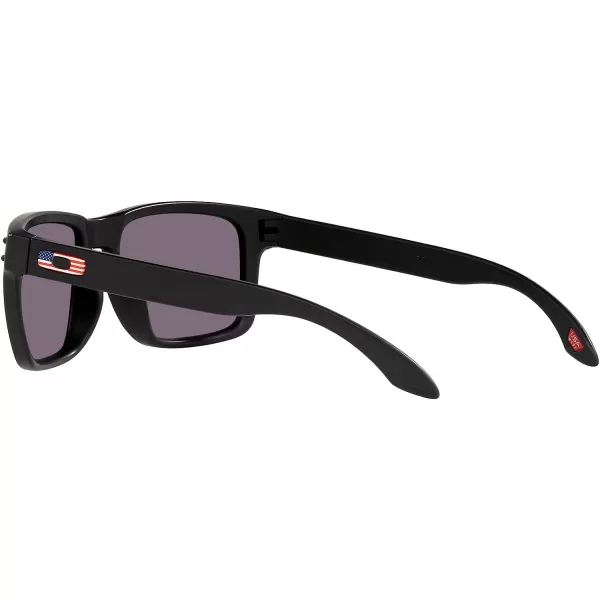 imageOakley Mens Oo9102 Holbrook Square SunglassesMatte Black Us FlagPrizm Grey