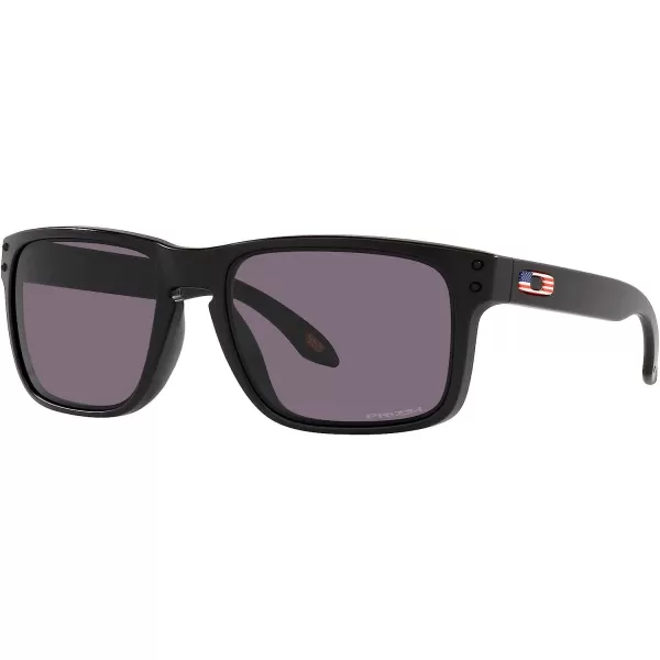 imageOakley Mens Oo9102 Holbrook Square SunglassesMatte Black Us FlagPrizm Grey