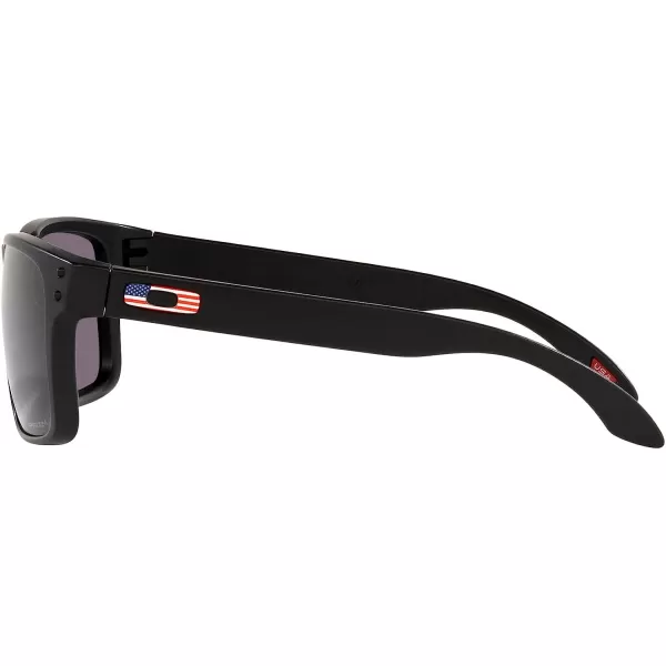 imageOakley Mens Oo9102 Holbrook Square SunglassesMatte Black Us FlagPrizm Grey