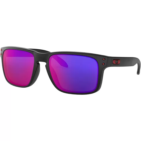 imageOakley Mens Oo9102 Holbrook Square SunglassesMatte BlackPositive Red Iridium