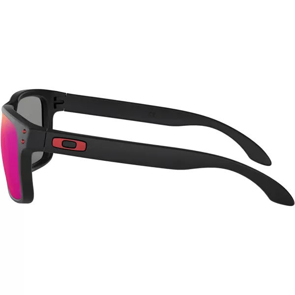 imageOakley Mens Oo9102 Holbrook Square SunglassesMatte BlackPositive Red Iridium