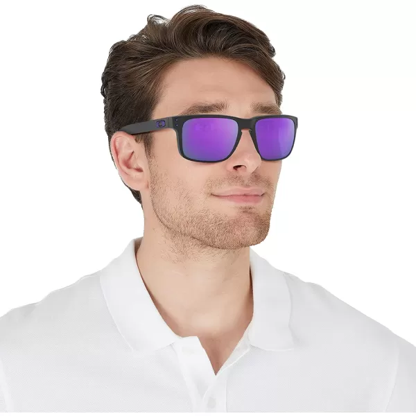 imageOakley Mens Oo9102 Holbrook Square SunglassesMatte BlackPrizm Violet
