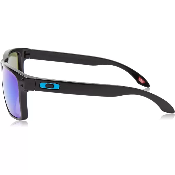 imageOakley Mens Oo9102 Holbrook Square SunglassesPolished BlackPrizm Sapphire