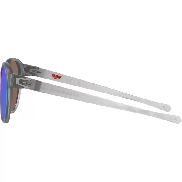 imageOakley Mens Oo9126f Reedmace Low Bridge Fit Round SunglassesMatte Grey InkPrizm Sapphire