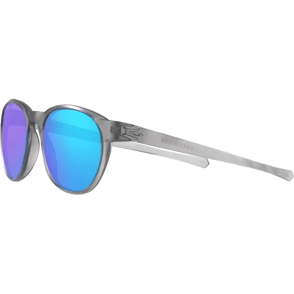 imageOakley Mens Oo9126f Reedmace Low Bridge Fit Round SunglassesMatte Grey InkPrizm Sapphire