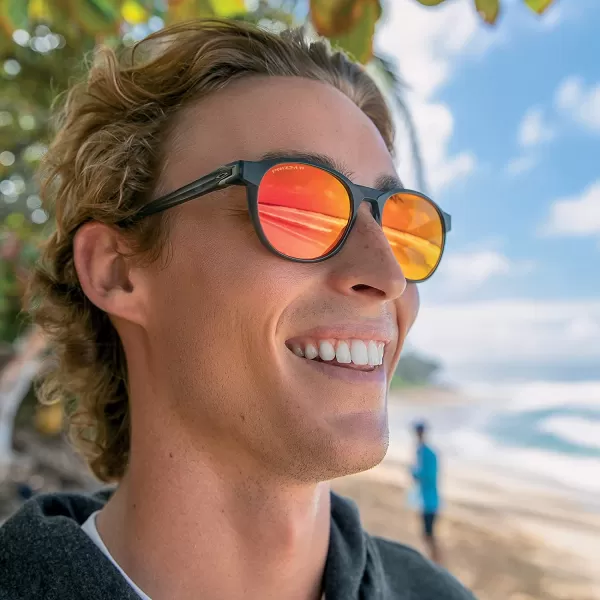 imageOakley Mens Oo9126f Reedmace Low Bridge Fit Round SunglassesMatte Grey InkPrizm Sapphire