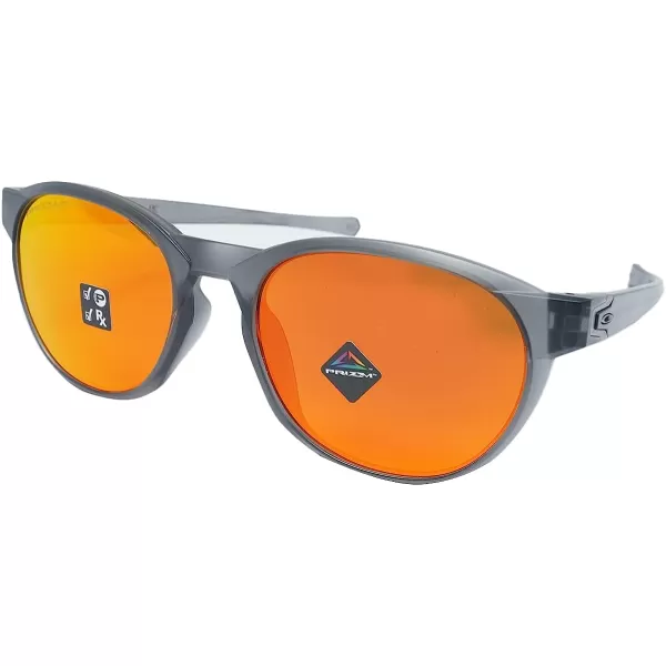 imageOakley Mens Oo9126f Reedmace Low Bridge Fit Round SunglassesMatte Grey SmokePrizm Ruby Polarized