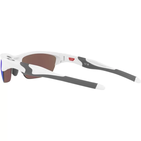 imageOakley Mens Oo9153 Half Jacket 20 Low Bridge Fit Rectangular SunglassesWhitePrizm Sapphire