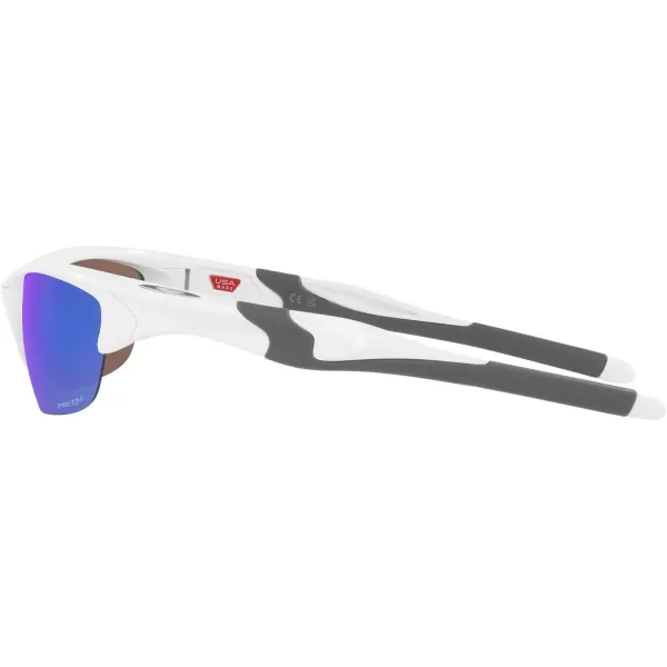 imageOakley Mens Oo9153 Half Jacket 20 Low Bridge Fit Rectangular SunglassesWhitePrizm Sapphire