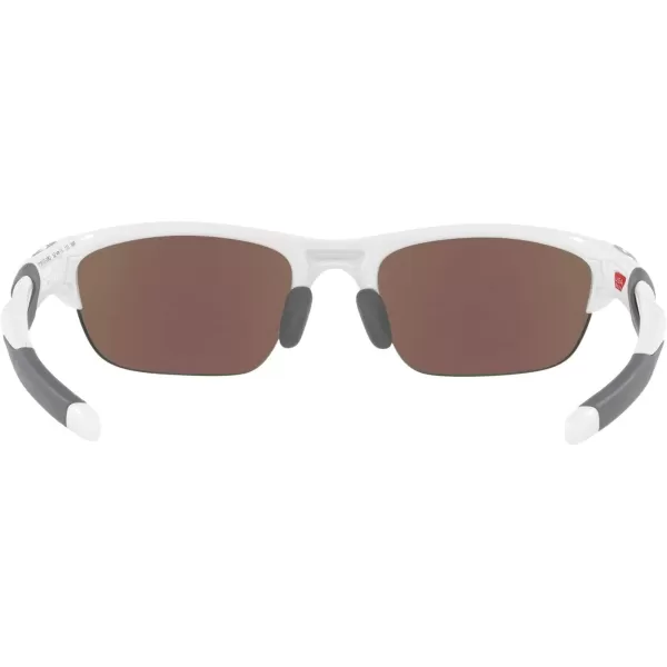 imageOakley Mens Oo9153 Half Jacket 20 Low Bridge Fit Rectangular SunglassesWhitePrizm Sapphire
