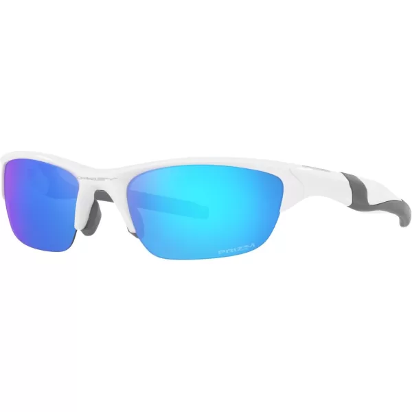 imageOakley Mens Oo9153 Half Jacket 20 Low Bridge Fit Rectangular SunglassesWhitePrizm Sapphire