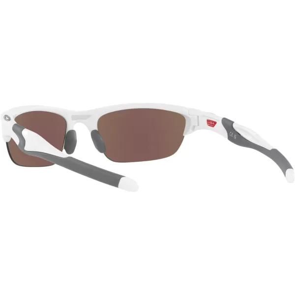 imageOakley Mens Oo9153 Half Jacket 20 Low Bridge Fit Rectangular SunglassesWhitePrizm Sapphire