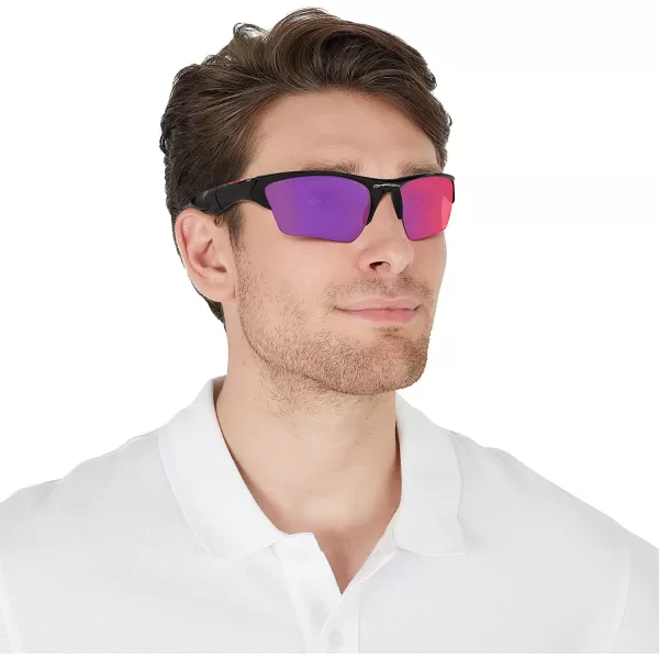imageOakley Mens Oo9154 Half Jacket 20 XL Rectangular SunglassesPolished BlackPrizm Road