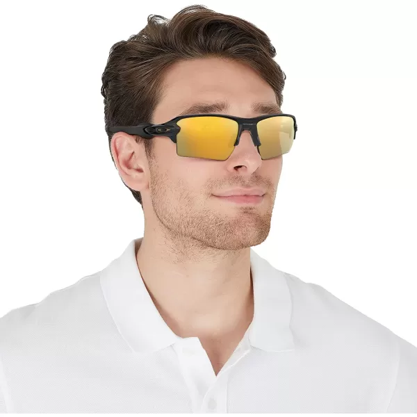 imageOakley Mens Oo9188 Flak 20 XL Rectangular SunglassesPolished BlackPrizm 24k Polarized