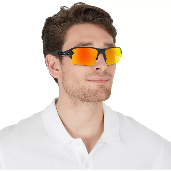 imageOakley Mens Oo9188 Flak 20 XL Rectangular SunglassesPolished BlackPrizm Ruby Polarized