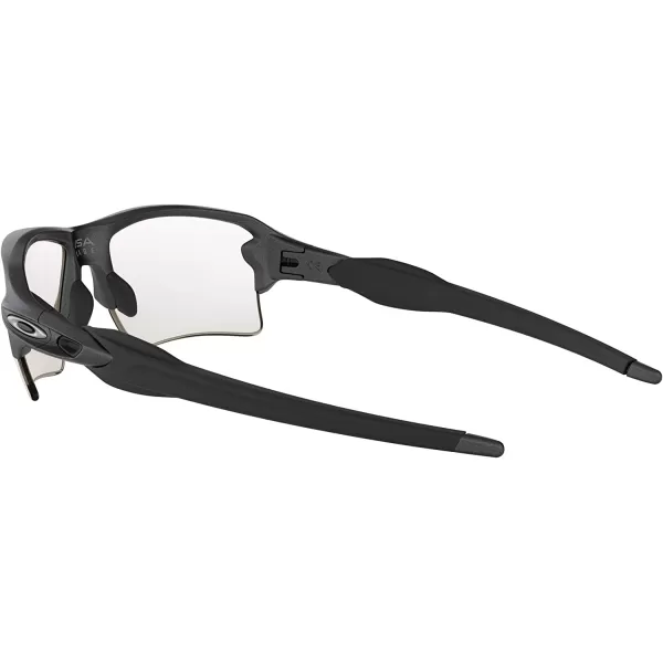 imageOakley Mens Oo9188 Flak 20 XL Rectangular SunglassesSteelClear Black Iridium Photochromic