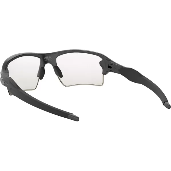 imageOakley Mens Oo9188 Flak 20 XL Rectangular SunglassesSteelClear Black Iridium Photochromic