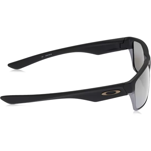 imageOakley Mens Oo9189 Twoface Square SunglassesMatte Black on SilverPrizm Black Polarized