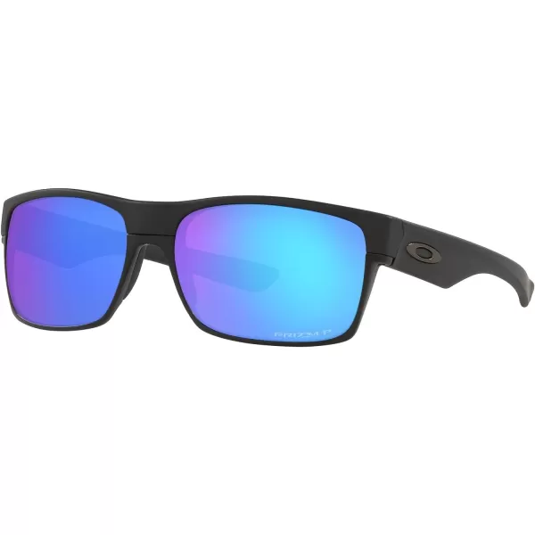 imageOakley Mens Oo9189 Twoface Square SunglassesMatte BlackPrizm Sapphire Polarized