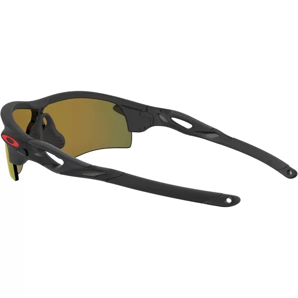 imageOakley Mens Oo9206 Radarlock Path Low Bridge Fit Rectangular SunglassesMatte Black InkPrizm Ruby