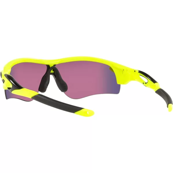 imageOakley Mens Oo9206 Radarlock Path Low Bridge Fit Rectangular SunglassesNeon YellowPrizm Road