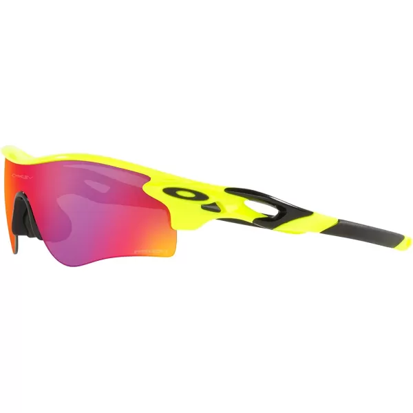 imageOakley Mens Oo9206 Radarlock Path Low Bridge Fit Rectangular SunglassesNeon YellowPrizm Road