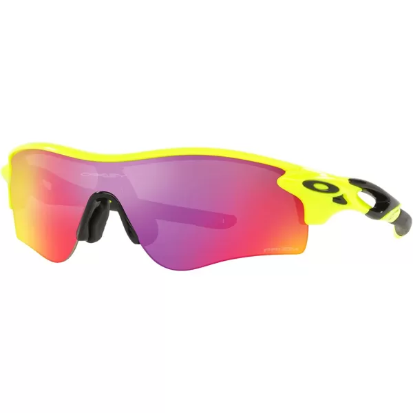 imageOakley Mens Oo9206 Radarlock Path Low Bridge Fit Rectangular SunglassesNeon YellowPrizm Road