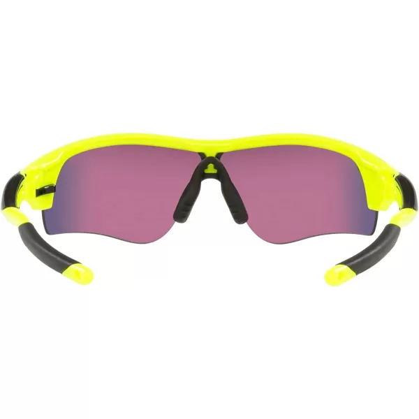 imageOakley Mens Oo9206 Radarlock Path Low Bridge Fit Rectangular SunglassesNeon YellowPrizm Road