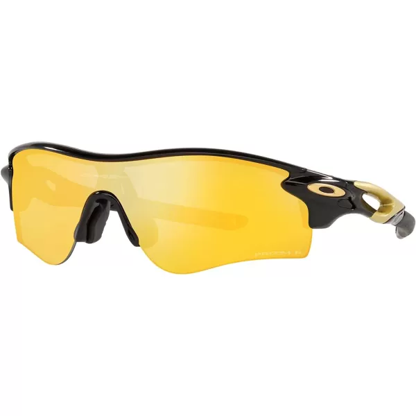 imageOakley Mens Oo9206 Radarlock Path Low Bridge Fit Rectangular SunglassesPolished BlackPrizm 24k Polarized