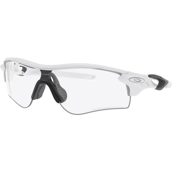 imageOakley Mens Oo9206 Radarlock Path Low Bridge Fit Rectangular SunglassesPolished WhiteClear Black Iridium Photochromic