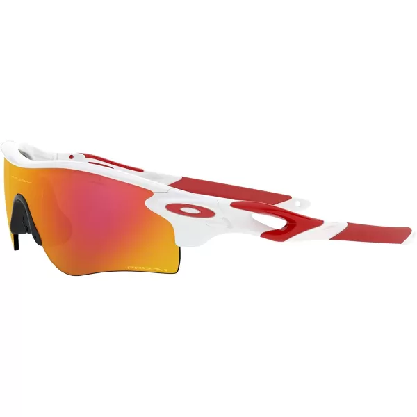 imageOakley Mens Oo9206 Radarlock Path Low Bridge Fit Rectangular SunglassesPolished WhitePrizm Ruby