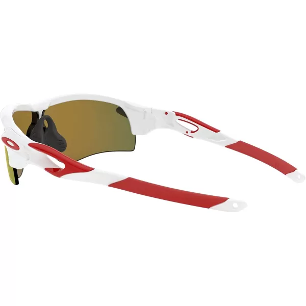 imageOakley Mens Oo9206 Radarlock Path Low Bridge Fit Rectangular SunglassesPolished WhitePrizm Ruby