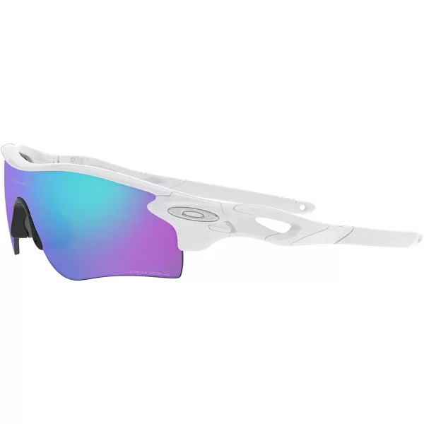 imageOakley Mens Oo9206 Radarlock Path Low Bridge Fit Rectangular SunglassesPolished WhitePrizm Sapphire