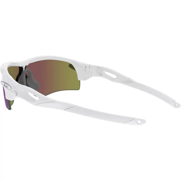 imageOakley Mens Oo9206 Radarlock Path Low Bridge Fit Rectangular SunglassesPolished WhitePrizm Sapphire