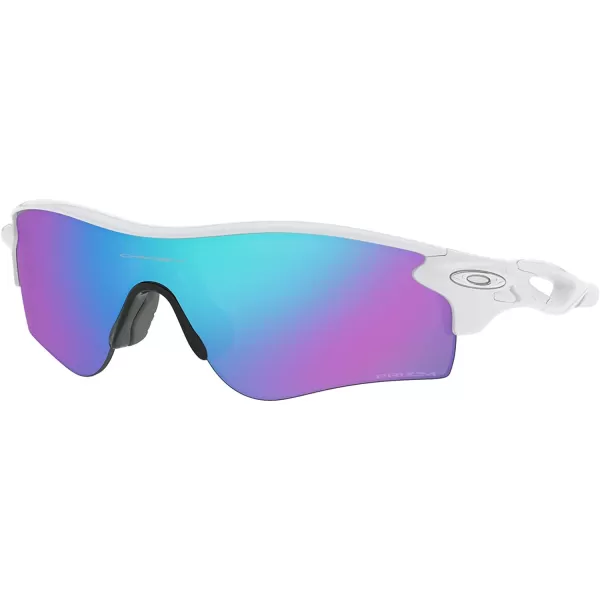 imageOakley Mens Oo9206 Radarlock Path Low Bridge Fit Rectangular SunglassesPolished WhitePrizm Sapphire
