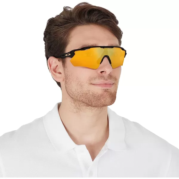 imageOakley Mens Oo9208 Radar Ev Path Rectangular SunglassesPolished BlackPrizm 24k Polarized