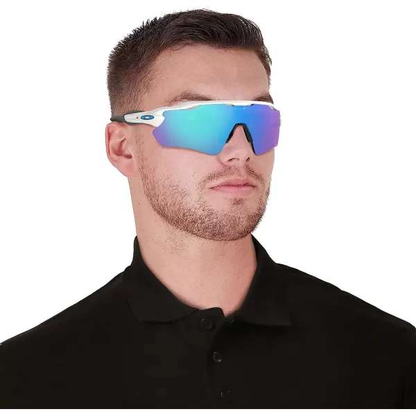 imageOakley Mens Oo9208 Radar Ev Path Rectangular SunglassesPolished White GreyPrizm Sapphire