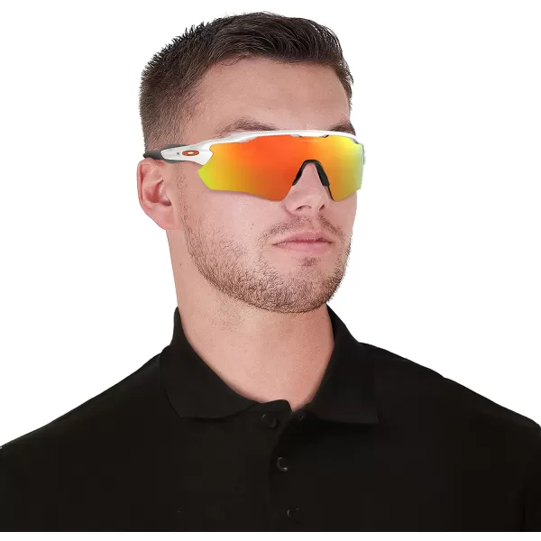 imageOakley Mens Oo9208 Radar Ev Path Rectangular SunglassesPolished WhiteFire Iridium