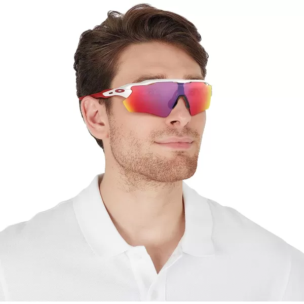 imageOakley Mens Oo9208 Radar Ev Path Rectangular SunglassesPolished WhitePrizm Road