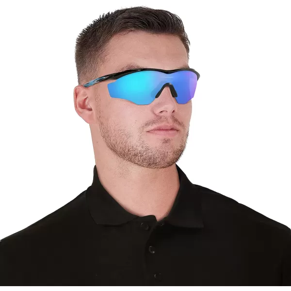 imageOakley Mens Oo9213 M Frame 20 Industrial Rectangular SunglassesPolished BlackPrizm Sapphire