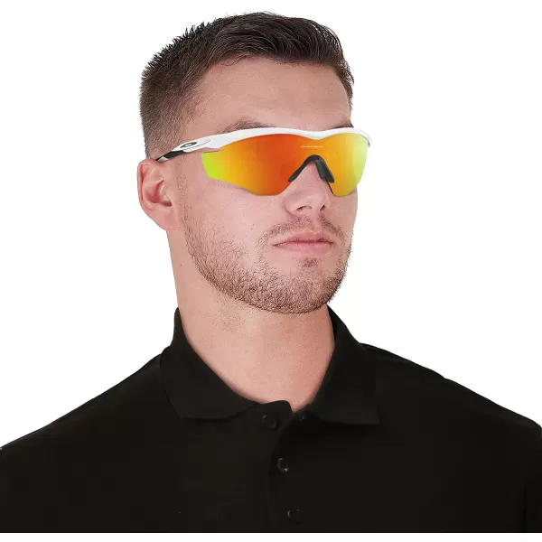 imageOakley Mens Oo9213 M Frame 20 Industrial Rectangular SunglassesPolished WhiteFire Iridium
