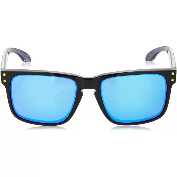imageOakley Mens Oo9244 Holbrook Low Bridge Fit Rectangular SunglassesHi Res Polished BlackPrizm Sapphire