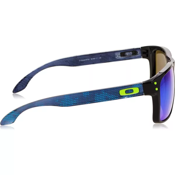 imageOakley Mens Oo9244 Holbrook Low Bridge Fit Rectangular SunglassesHi Res Polished BlackPrizm Sapphire
