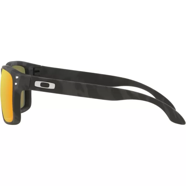imageOakley Mens Oo9244 Holbrook Low Bridge Fit Rectangular SunglassesMatte Black CamouflagePrizm Ruby Polarized