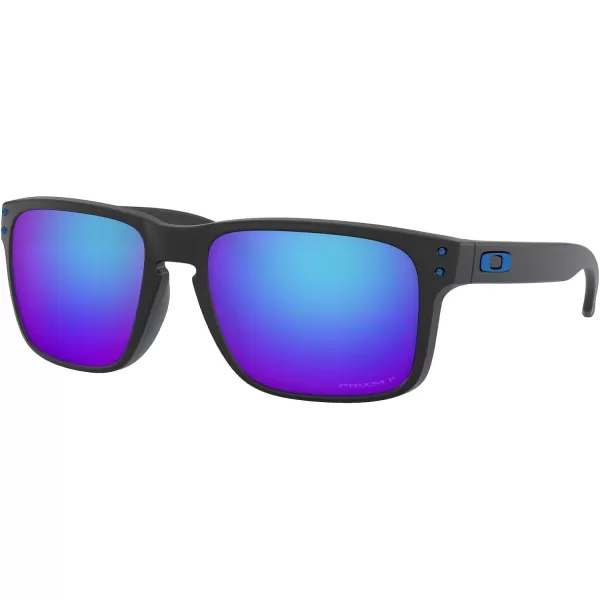 imageOakley Mens Oo9244 Holbrook Low Bridge Fit Rectangular SunglassesMatte BlackPrizm Sapphire Iridium Polarized