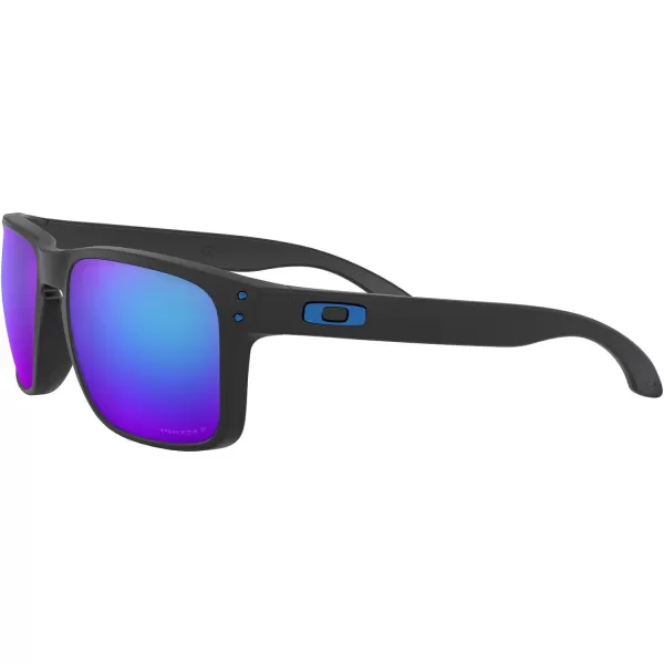 imageOakley Mens Oo9244 Holbrook Low Bridge Fit Rectangular SunglassesMatte BlackPrizm Sapphire Iridium Polarized