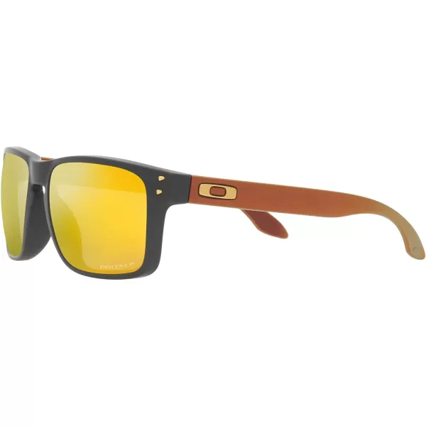 imageOakley Mens Oo9244 Holbrook Low Bridge Fit Rectangular SunglassesMatte CarbonPrizm 24k Polarized