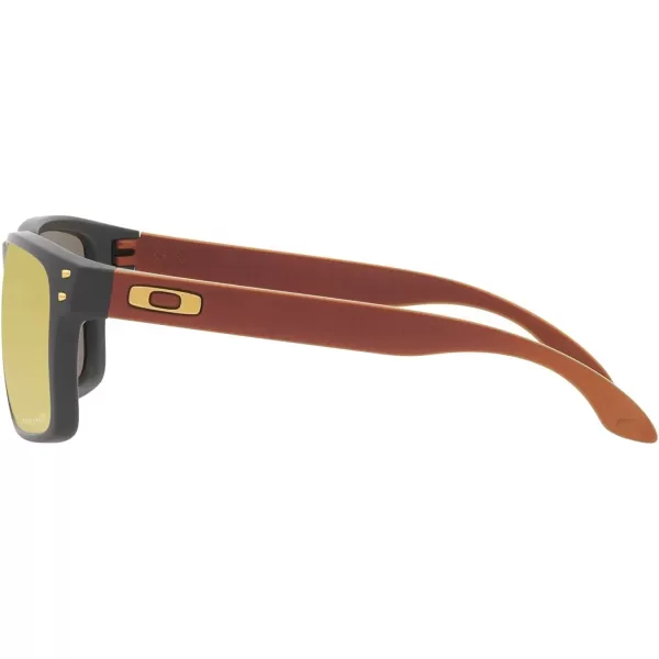 imageOakley Mens Oo9244 Holbrook Low Bridge Fit Rectangular SunglassesMatte CarbonPrizm 24k Polarized