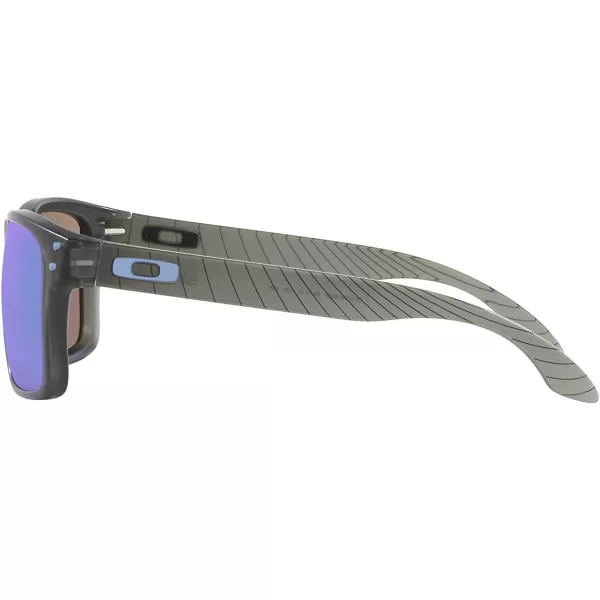 imageOakley Mens Oo9244 Holbrook Low Bridge Fit Rectangular SunglassesMatte Grey SmokePrizm Sapphire Polarized